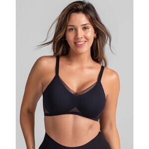 Honeylove CrossOver Mesh Wireless Bra Black 2XL